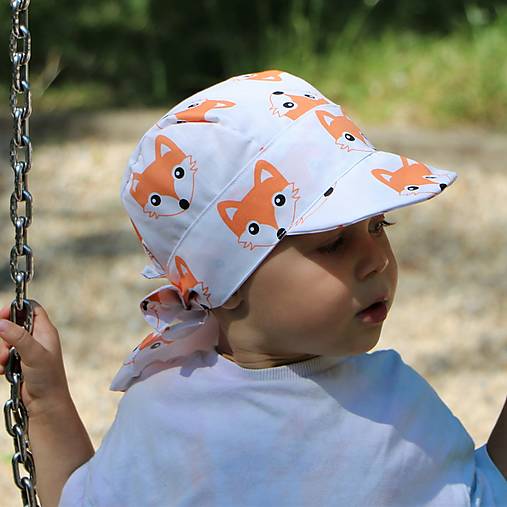 Letný detský šilt lišiak oranžový