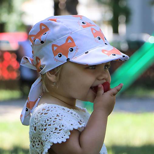 Letný detský šilt lišiak oranžový