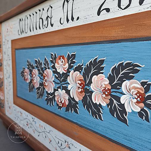 Maľovaná svadobná truhlica II (rôzne veľkosti) (XL - D80cm-Š37cm-V42cm  (masív))