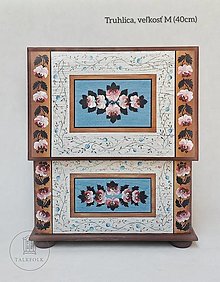 Nábytok - Maľovaná svadobná truhlica II (rôzne veľkosti) (M - D40cm-Š26cm-V26cm (masív)) - 15790919_