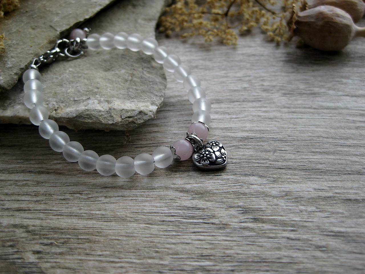 Náramok z minerálov - chirurgická oceľ