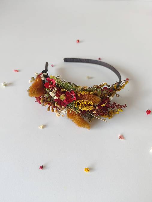 Kvetinová čelenka "pohladenie jesenného vánku"