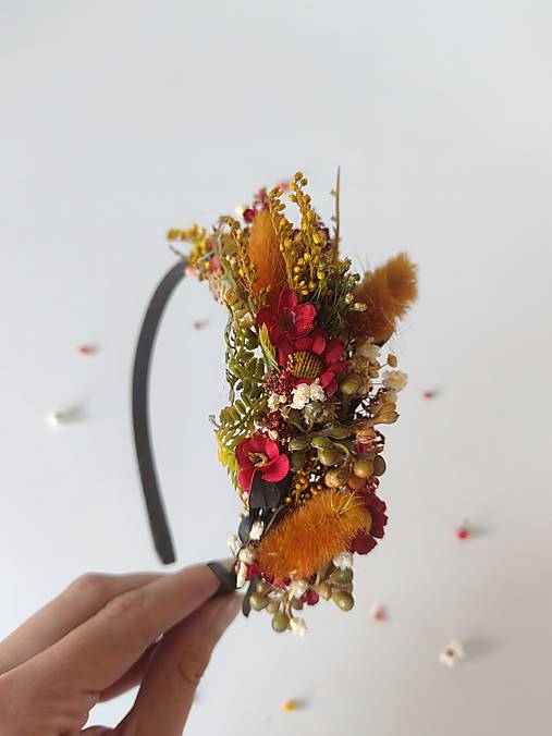 Kvetinová čelenka "pohladenie jesenného vánku"