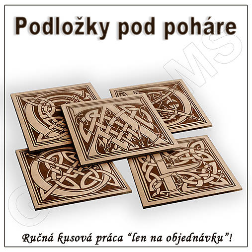 Príbory, varešky, pomôcky - Drevená podložka pod pohár - vzor A - 15791352_
