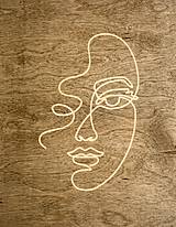 Obrazy - Drevený obraz “woman face 3” - 15792616_