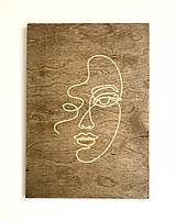Obrazy - Drevený obraz “woman face 3” - 15792619_