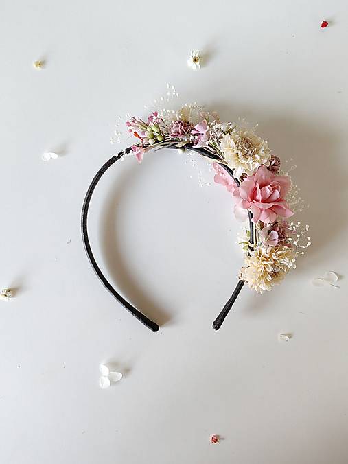 Kvetinová čelenka "sladká romanca"