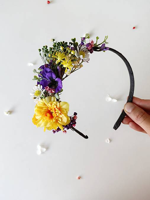 Kvetinová čelenka "lúčne zákutia"