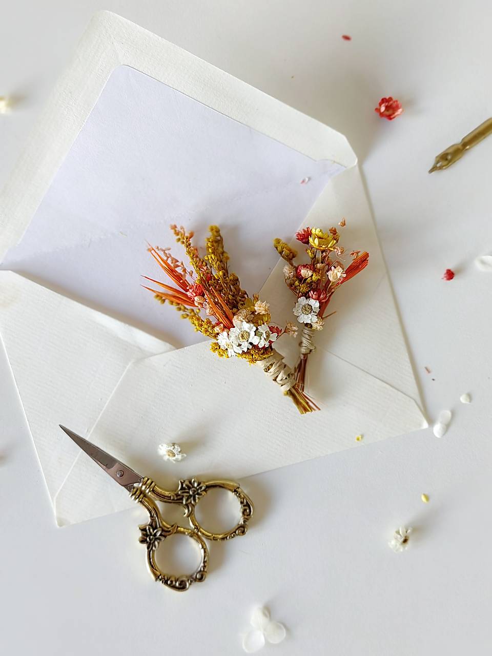 Svadobné pierka "krása zapadajúceho slnka" 