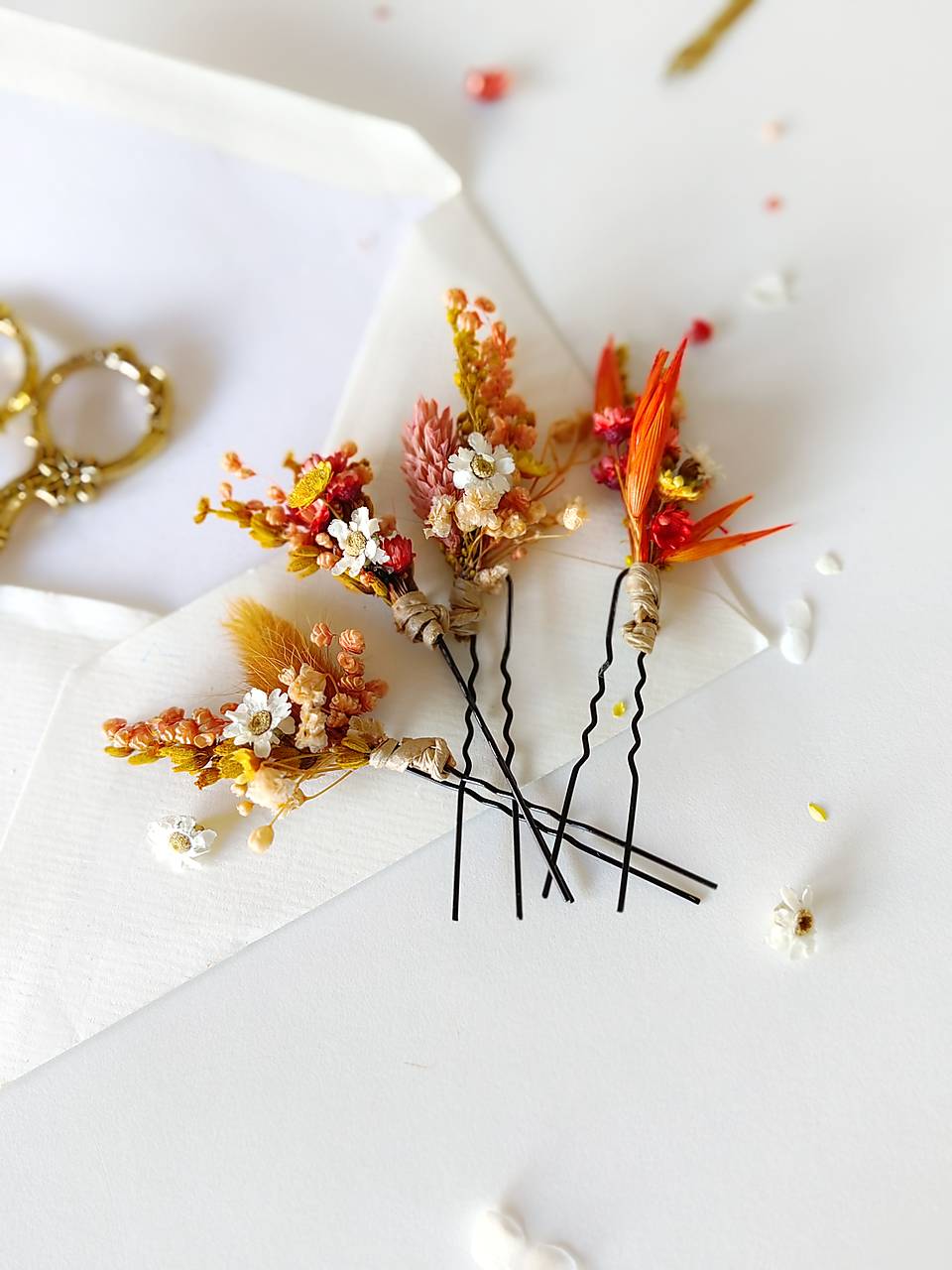 Kvetinové vlásenky "krása zapadajúceho slnka" 