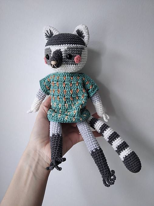 Hračky - Háčkovaný Lemur Richard - 15795758_