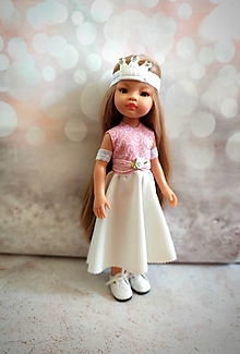 Hračky - Ružové princeznovské šaty pre Paola Reina (S bielou ružičkou) - 15794882_