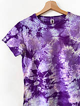 Topy, tričká, tielka - Batikované tričko - fialové (farebné) - 15794934_