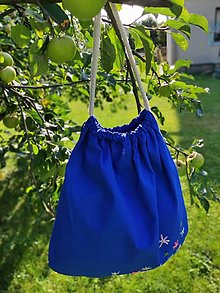 Nákupné tašky - Kvietočky na modrej taške - 15795050_