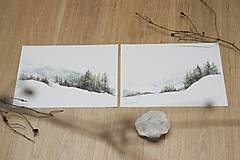 Obrazy - Kolekcia Zimná krajinka - Art printy originálnych akvarelových obrazov - 15794251_