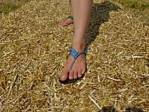 Ponožky, pančuchy, obuv - Barefoot sandále Modré (Líščí úväz) - 15795819_