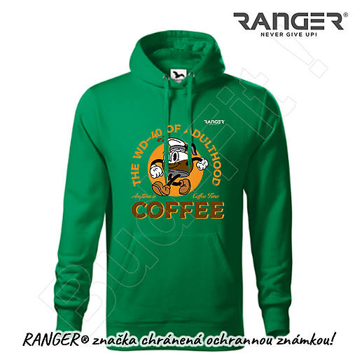 Mikiny - Mikina RANGER® s kapucňou - COFFEE (Zelená) - 15793846_