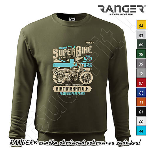 Mikiny - Mikina RANGER® - SUPER BIKE (Hnedá) - 15794328_