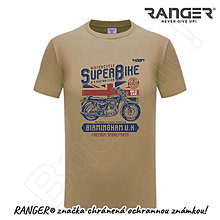 Topy, tričká, tielka - Tričko RANGER® - SUPER BIKE (Béžová) - 15794281_