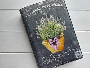 Papiernictvo - Obal na knihu Košík levandulí - nastavitelný, druhý - 15793771_