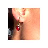Náušnice - Bronze Red Glass Earrings / Filigránové náušnice červené  /N0023 - 15797447_