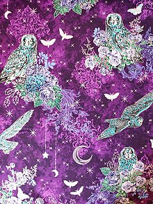 Textil - Bavlnená látka Mystic Moon - Midnight Purple - 15797379_