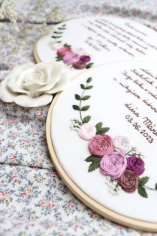 Darčeky pre svadobčanov - Svadobné výšivky poďakovanie rodičom - sada ♡ - 15796403_