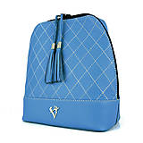 Batohy - Štýlový dámsky kožený ruksak z prírodnej kože v modrej farbe - 15796123_