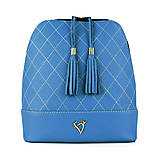 Batohy - Štýlový dámsky kožený ruksak z prírodnej kože v modrej farbe - 15796126_