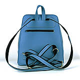 Batohy - Štýlový dámsky kožený ruksak z prírodnej kože v modrej farbe - 15796127_