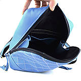 Batohy - Štýlový dámsky kožený ruksak z prírodnej kože v modrej farbe - 15796128_