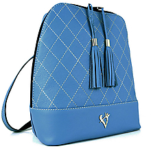 Batohy - Štýlový dámsky kožený ruksak z prírodnej kože v modrej farbe - 15796125_