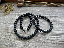 Pánske šperky - Pánsky náhrdelník okolo krku z minerálov - chirurgická oceľ (sada onyx, č. 3749) - 15796290_