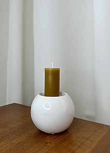 Sviečky - Dekoračná sviečka z včelieho vosku - valec S v natural žltej farbe - 15796242_