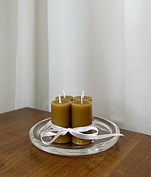 Svietidlá a sviečky - Adventná sada z včelieho vosku - valce S v natural žltej farbe - 15796255_