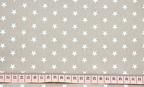 Textil - Biele hviezdy na béžovej 90x150 cm - 15798037_