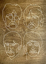 Obrazy - Drevený obraz “Beatles” - 15796189_