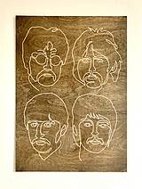 Obrazy - Drevený obraz “Beatles” - 15796191_