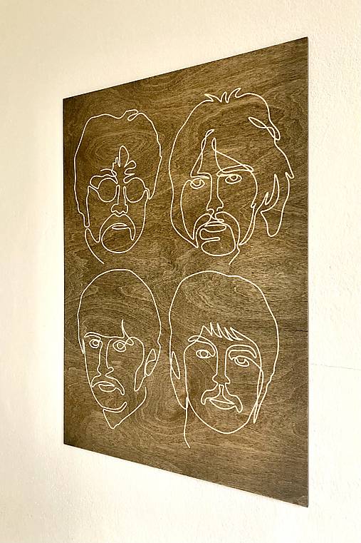 Drevený obraz “Beatles”