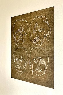 Obrazy - Drevený obraz “Beatles” - 15796216_