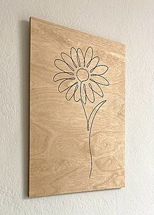 Obrazy - Drevený obraz “daisy flower” - 15797228_