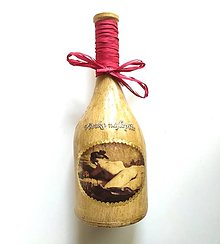 Nádoby - Víno v dekorovanej flaši, motív nahotinka - 15799881_