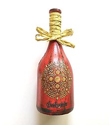 Nádoby - Víno v dekorovanej flaši, motív Ďakujem - 15799887_