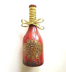 Nádoby - Víno v dekorovanej flaši, motív Ďakujem - 15799901_