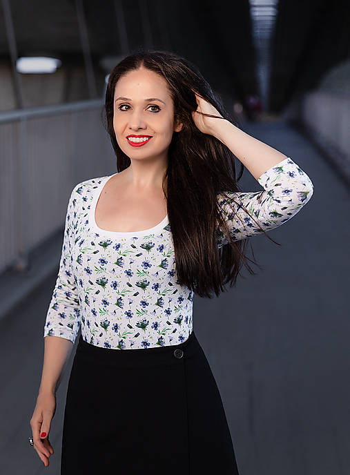 Topy, tričká, tielka - autorské tričko "CORNFLOWER" No.2 - 15799369_