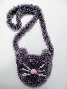 Detské tašky - Háčkovaná detská kabelka mačka - 15799799_