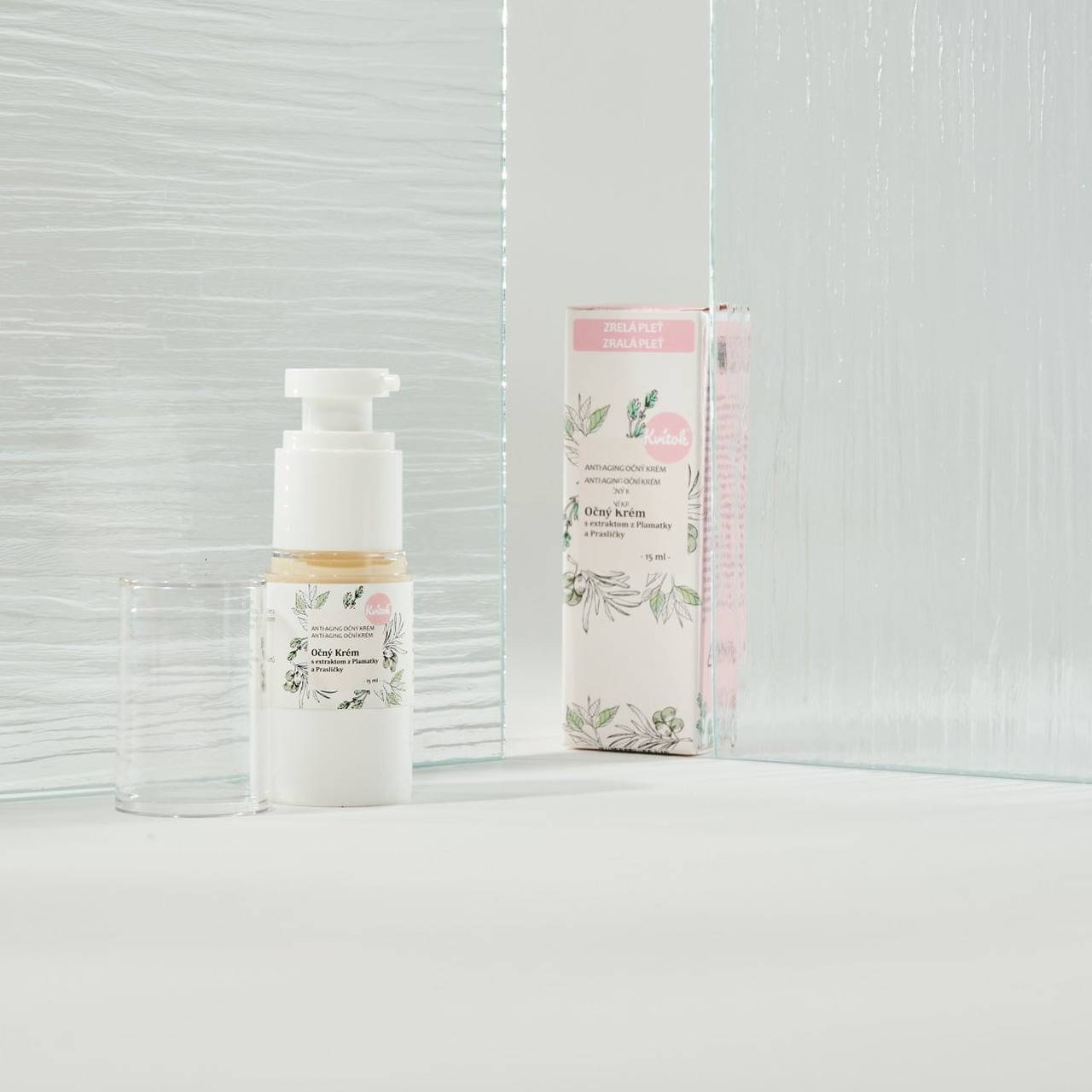 Očný krém Kvitok s extraktom z Plamatky a Prasličky – Denný 15 ml