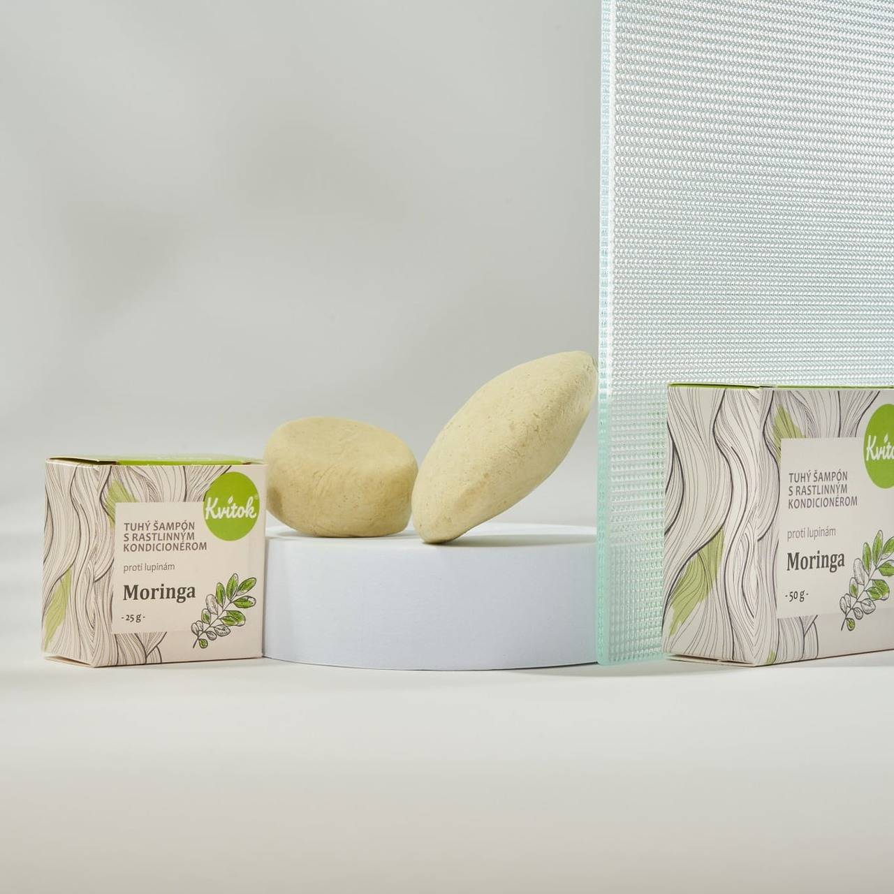 Tuhý šampón s Kondicionérom Kvitok – Moringa (proti LUPINÁM) 50 g