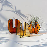 Dekorácie - Vitrážne stojany z farebného skla na Tillandsie - 15800708_