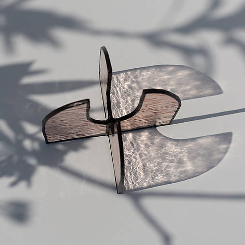 Dekorácie - Vitrážne stojany z farebného skla na Tillandsie (Stojan zo svetlej "champagne" ružovej) - 15800646_